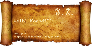 Weibl Kornél névjegykártya