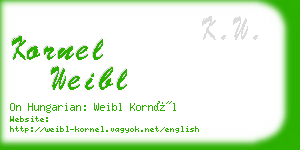 kornel weibl business card